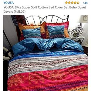 3 Piece YOUSA Boho Full Size Soft Cotton Duvet Set